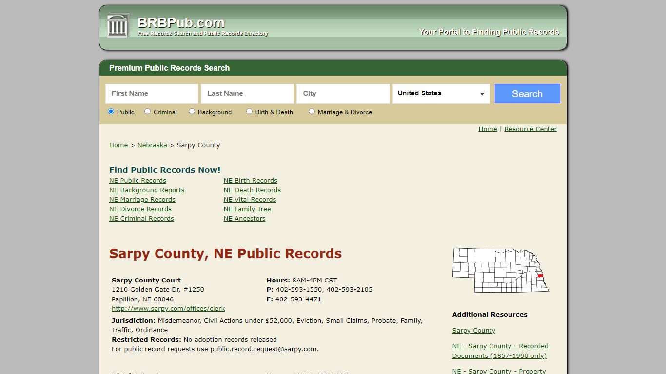 Sarpy County Public Records | Search Nebraska Government Databases